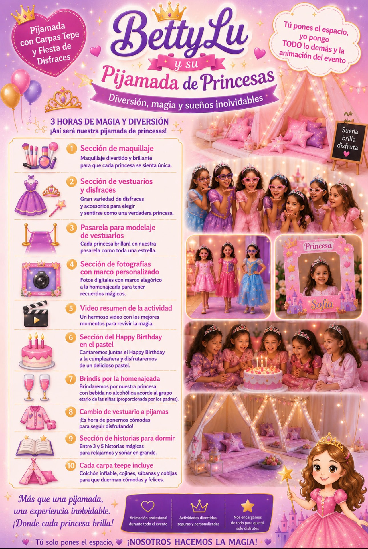 Pijamada de Princesas Betty Lu
